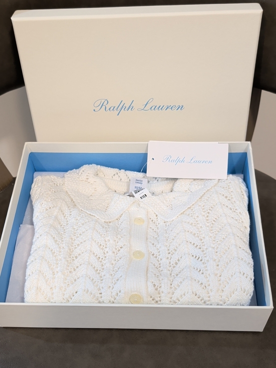 Ralph Lauren Other - Elegant Ralph Lauren Pointelle-Knit 100% Cotton Collared Cardigan with Gift Box!